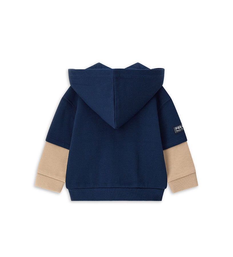 Double sleeve effect sweatshirt