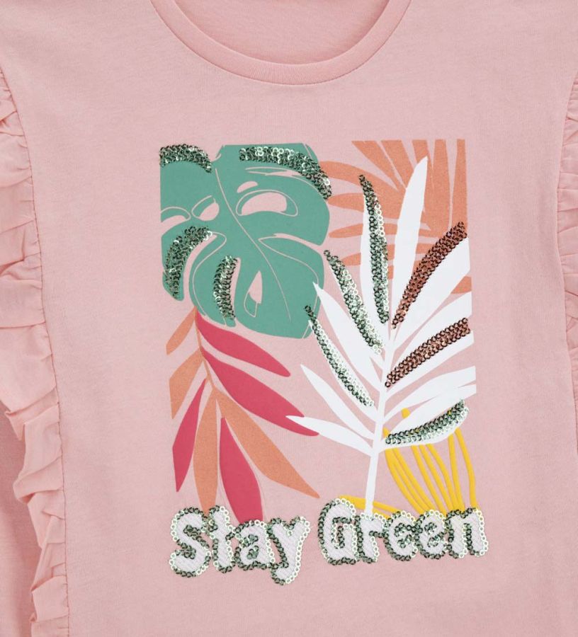 T-shirt with ruffles