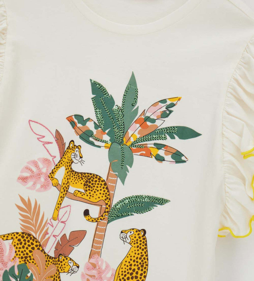 T-shirt with ruffles