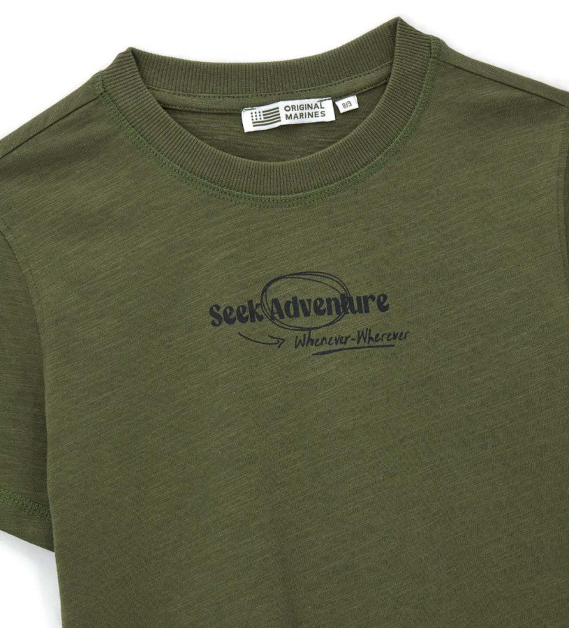 Flamed cotton t-shirt