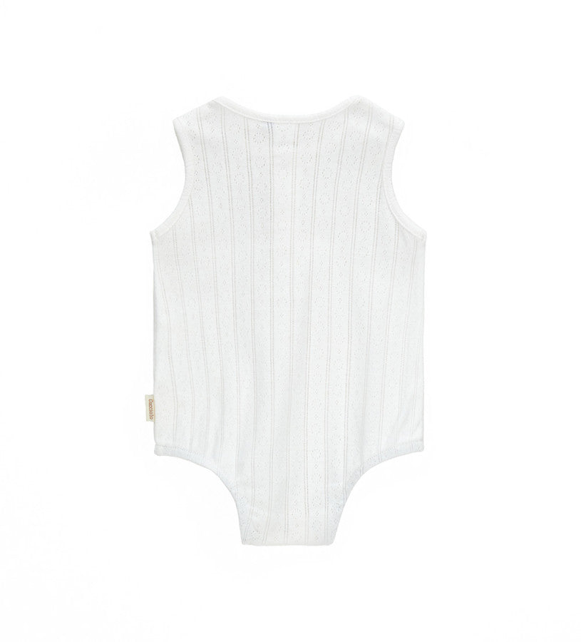 Perforated ribbed romper