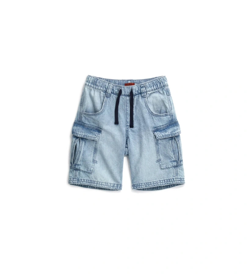 Cotton denim bermuda shorts