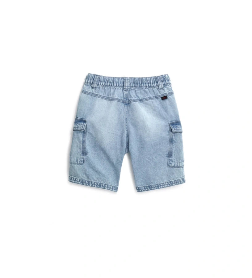 Cotton denim bermuda shorts