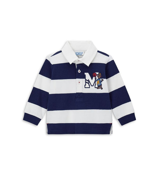 Striped cotton polo