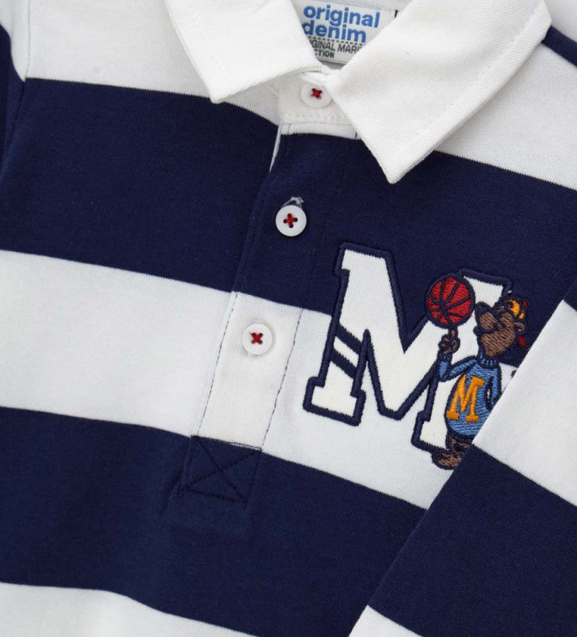 Striped cotton polo