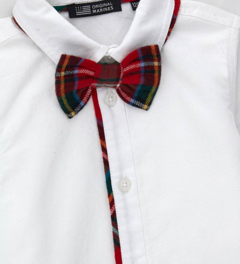 Shirt with bow tie
