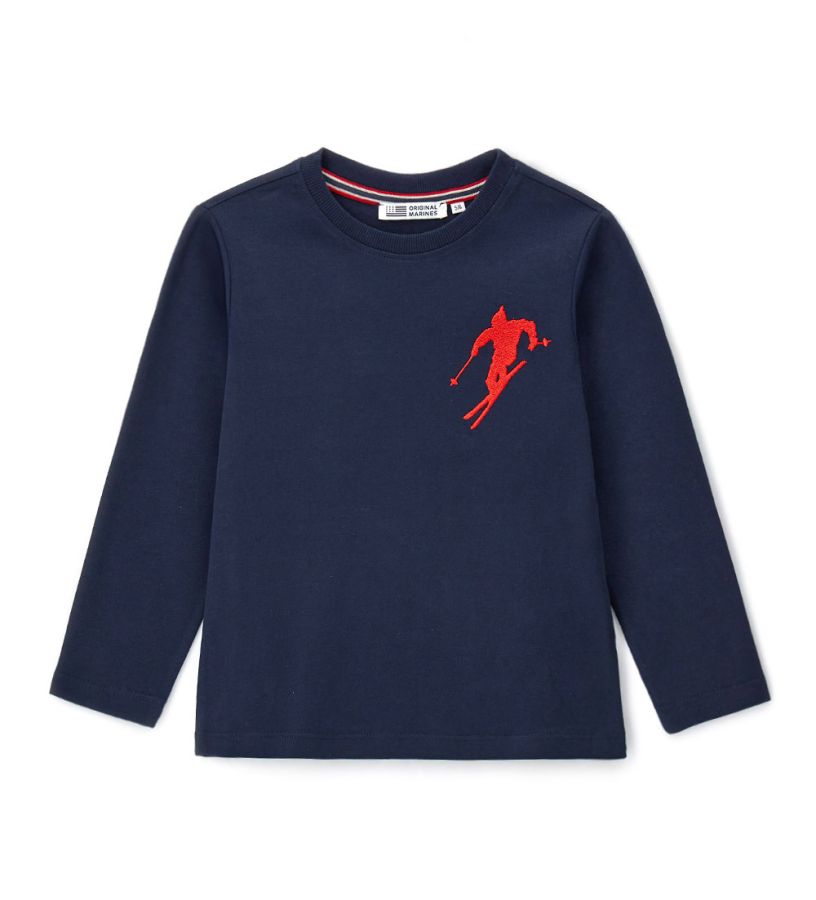 T-shirt with print and embroidery