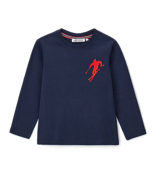 T-shirt with print and embroidery