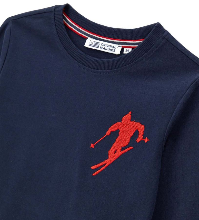 T-shirt with print and embroidery