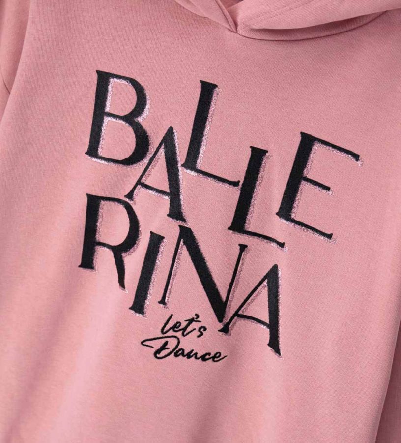 Sweatshirt with glitter and embroidery