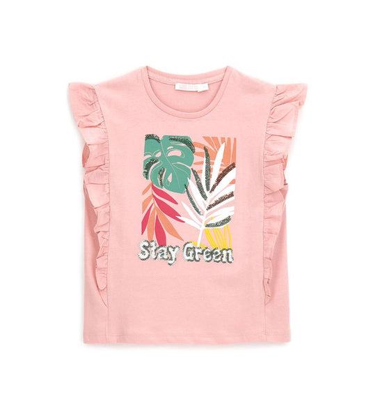 T-shirt with ruffles