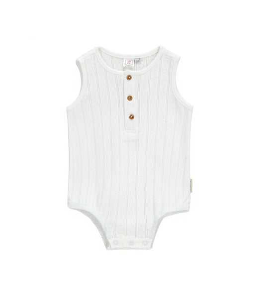 Perforated ribbed romper