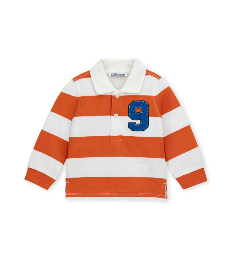 Striped cotton polo shirt