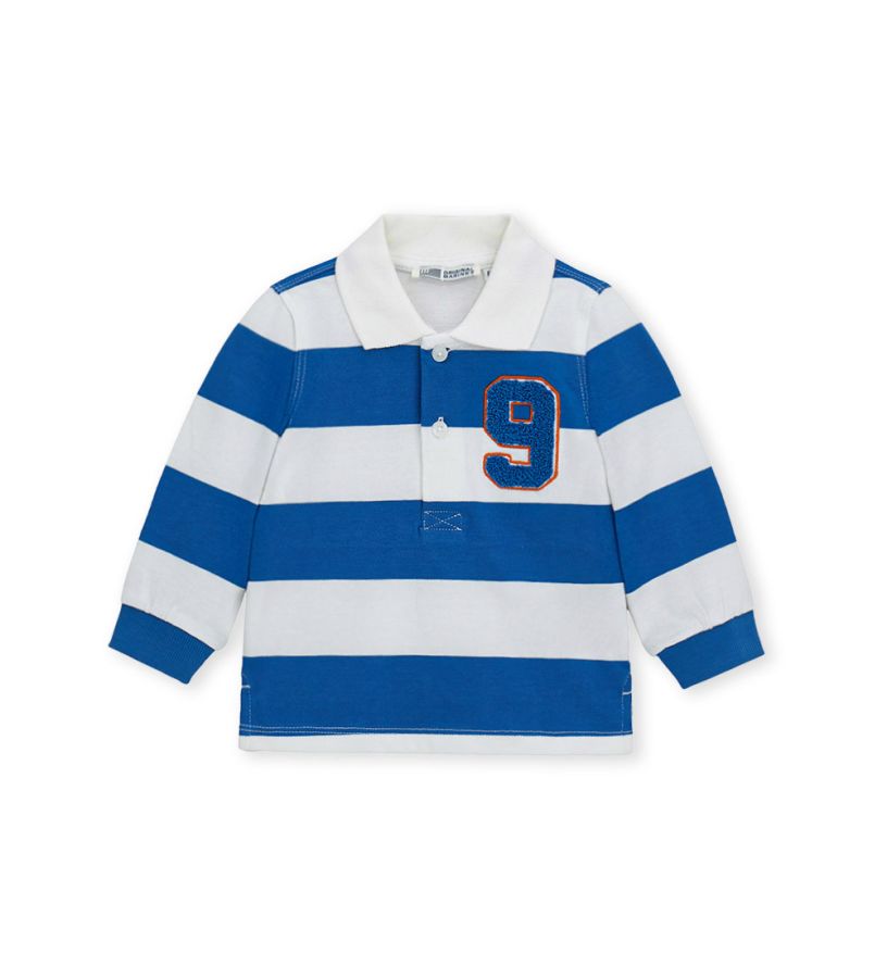 Striped cotton polo shirt