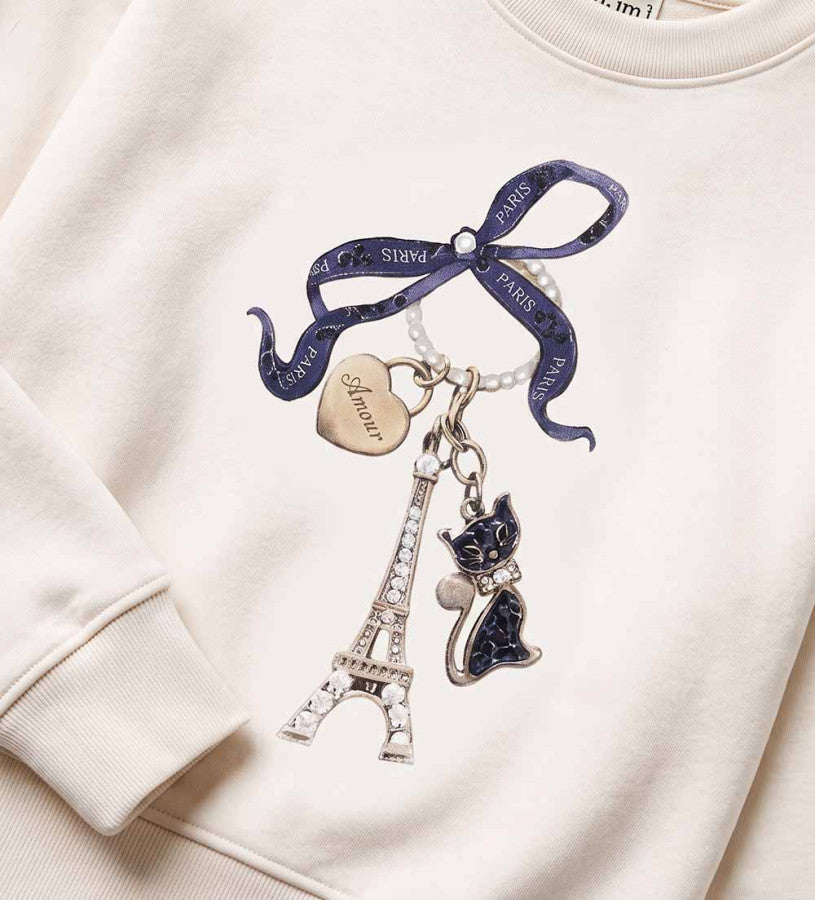 Sweatshirt with pearls