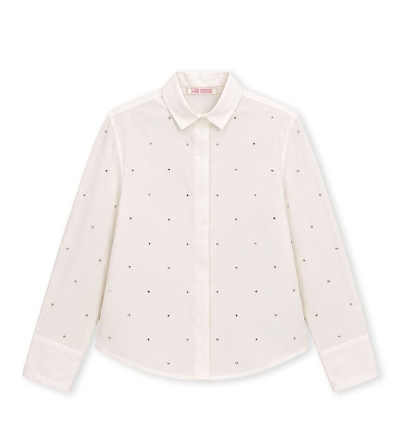 Shirt with rhinestone
