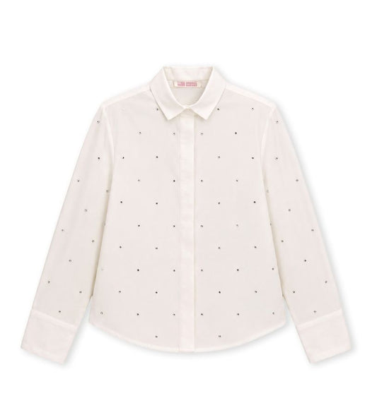 Shirt with rhinestone