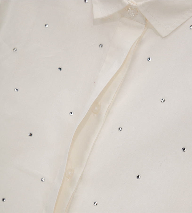 Shirt with rhinestone