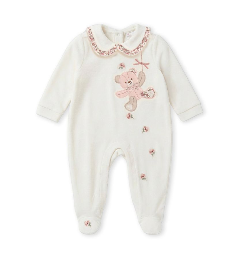 Chenille romper with ruffles