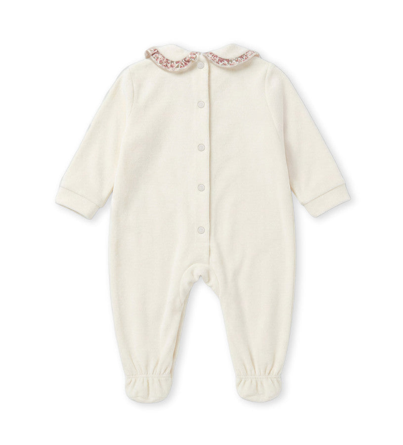 Chenille romper with ruffles