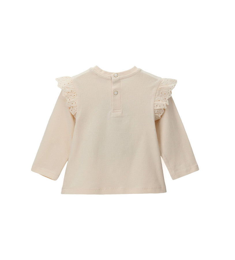 T-shirt with teddy bear and ruffles