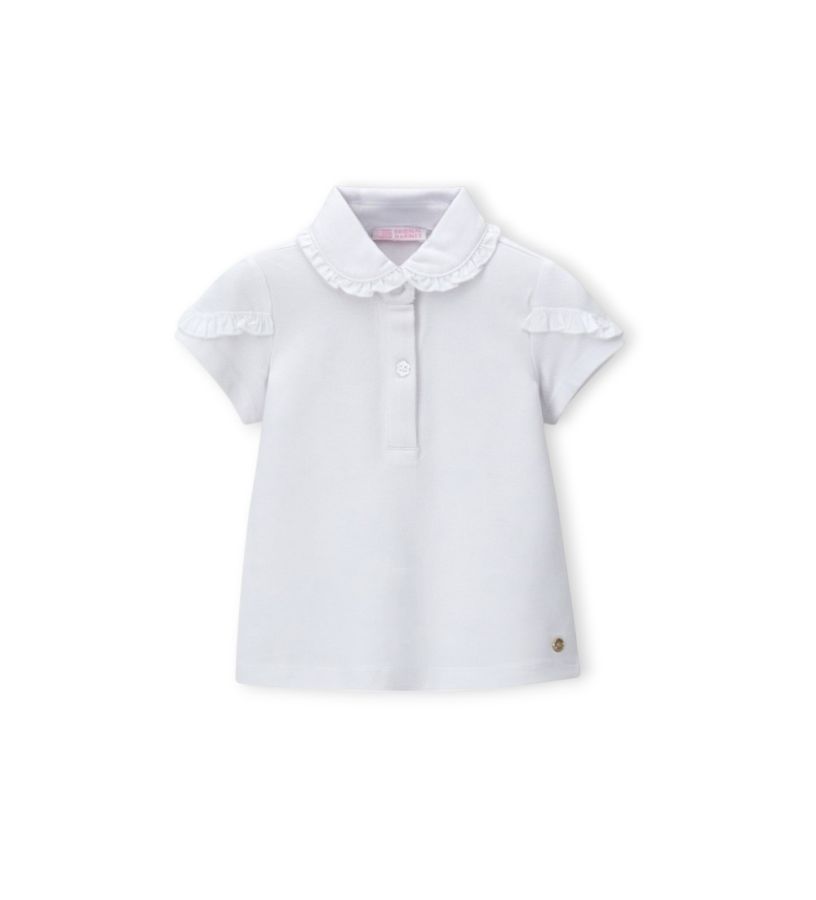 Polo shirt with ruffles