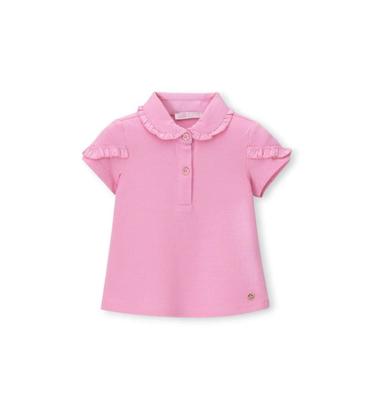 Polo shirt with ruffles