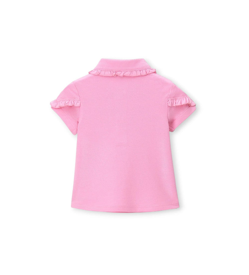 Polo shirt with ruffles